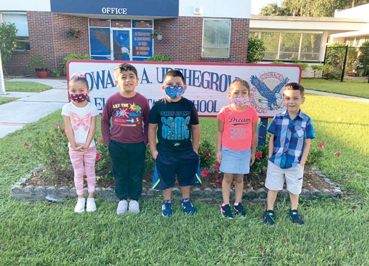 Kindergarten Citizens of the Month: Giselle Perez, David Lopez, Ivan Trejo, Dayani Hernandez and Austin Rivera